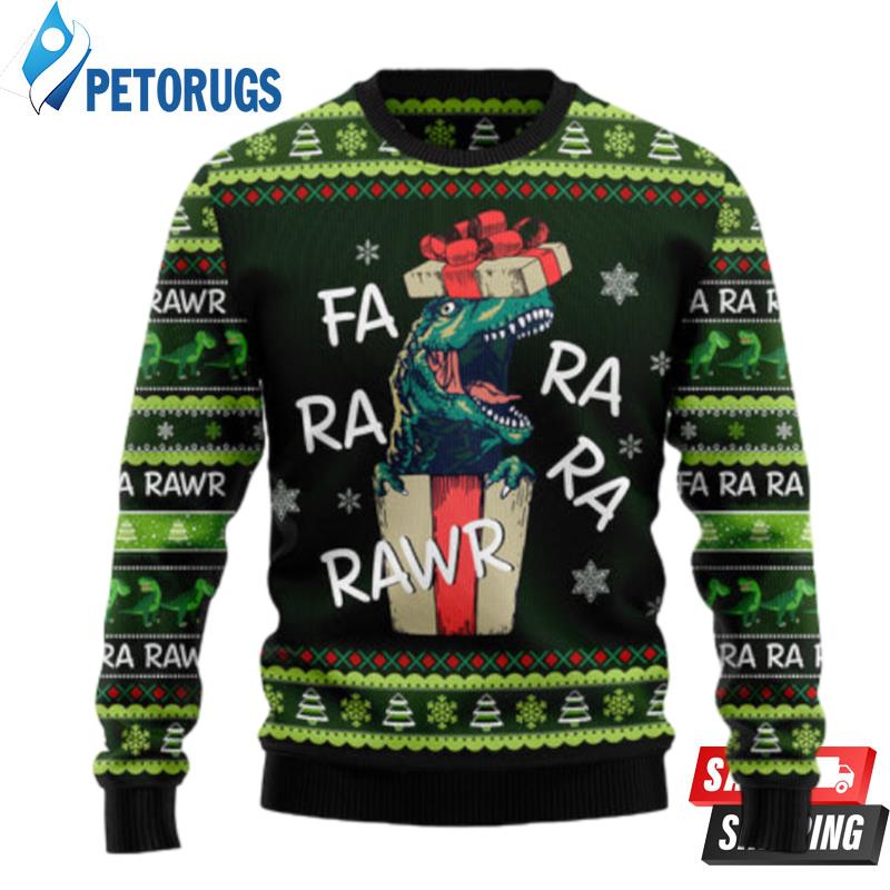 Dinosaur Gift Farararawr Ugly Christmas Sweaters