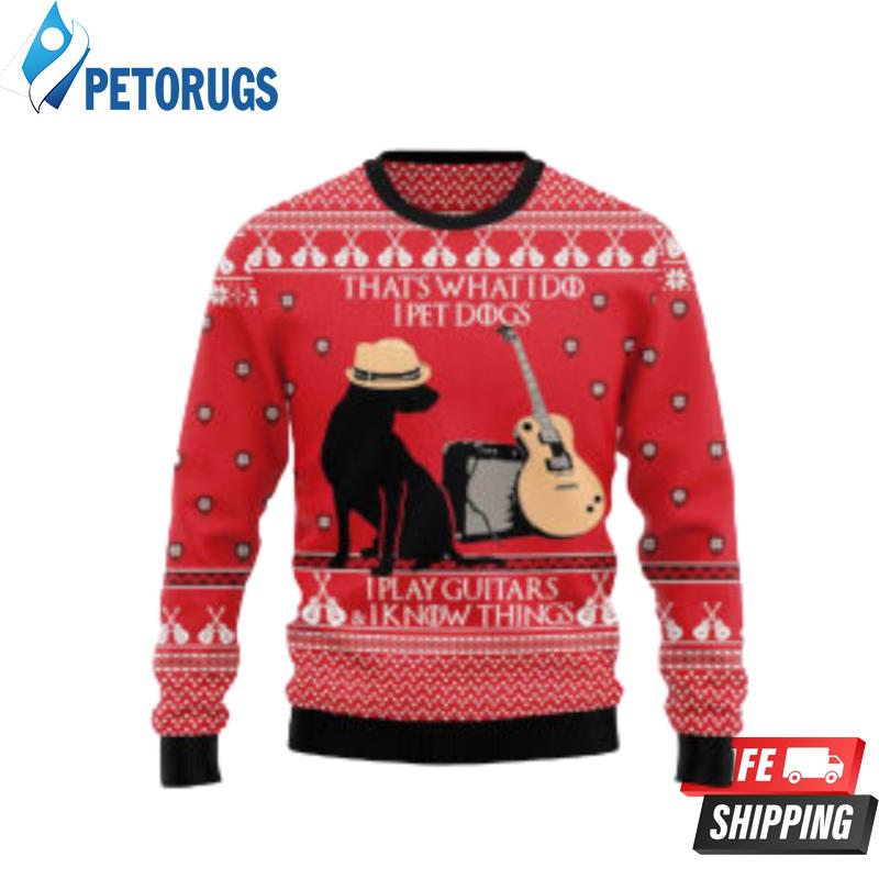 Dog Guitar Christmas Gift Ugly Christmas Sweaters