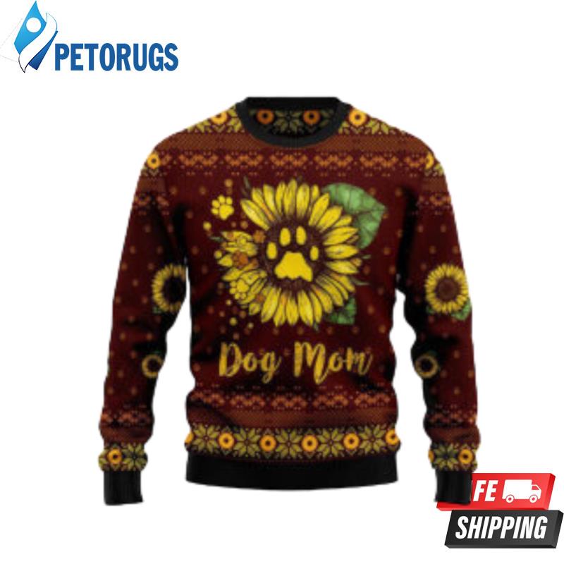 Dog Mom Sunflower Best Gift Ugly Christmas Sweaters