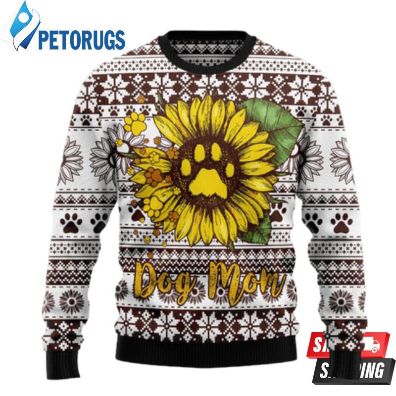 Dog Mom Sunflower Ugly Christmas Sweaters