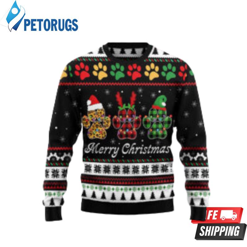 Dog Paws Xmas Dog Lover Funny Ugly Christmas Sweaters
