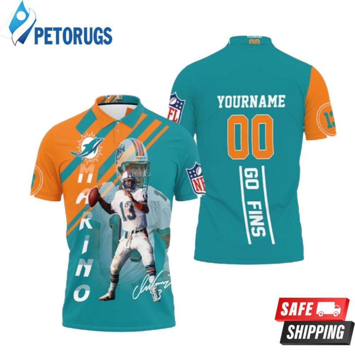 Mens NFL Team Apparel Miami Dolphins DAN MARINO Throwback Football