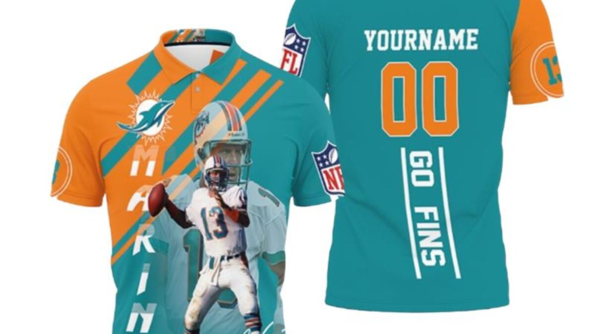 Miami Dolphins Custom Jersey / Shirt Print Dan Marino / 