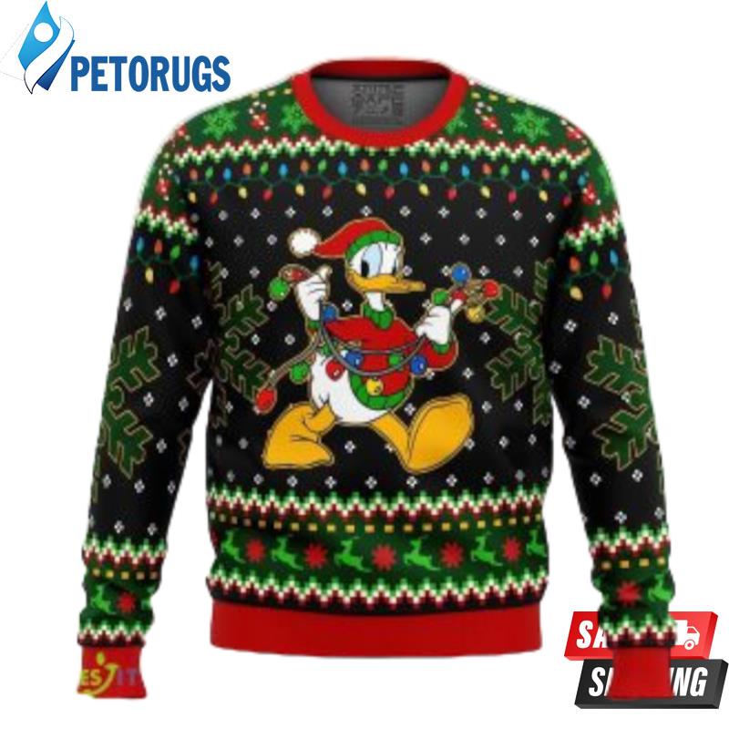 Donald Duck Christmas Lights Ugly Christmas Sweaters