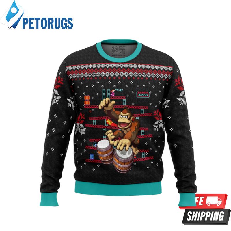 Donkey Kong Drums Ugly Christmas Sweaters