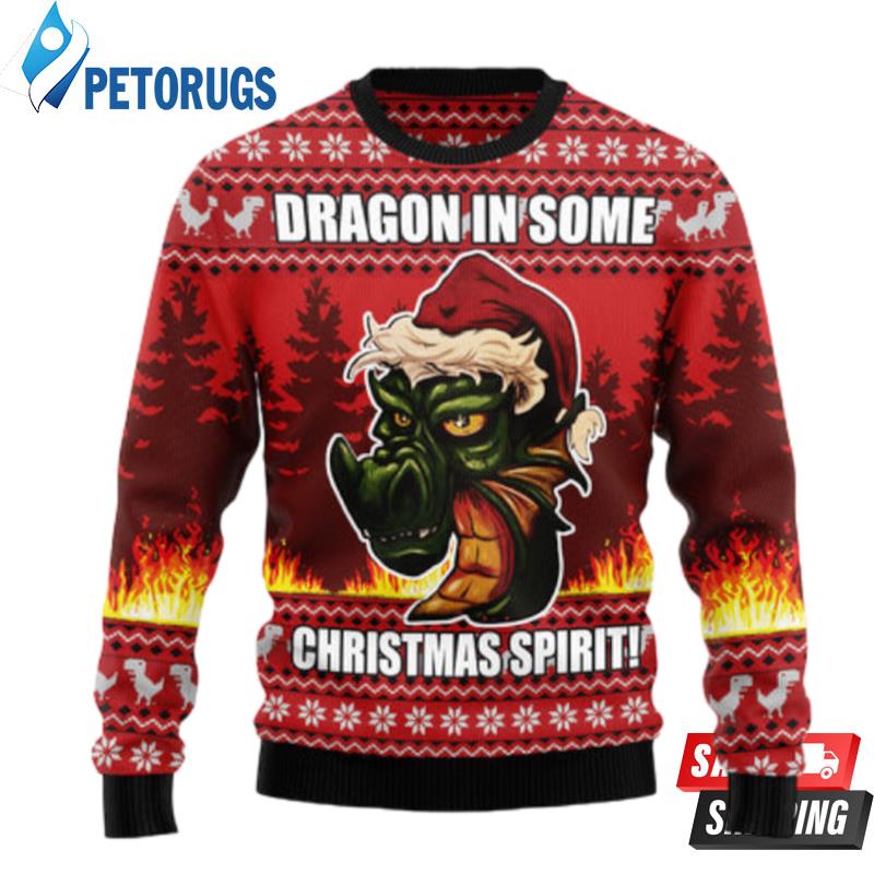 Dragon In Some Christmas Spirit Ugly Christmas Sweaters