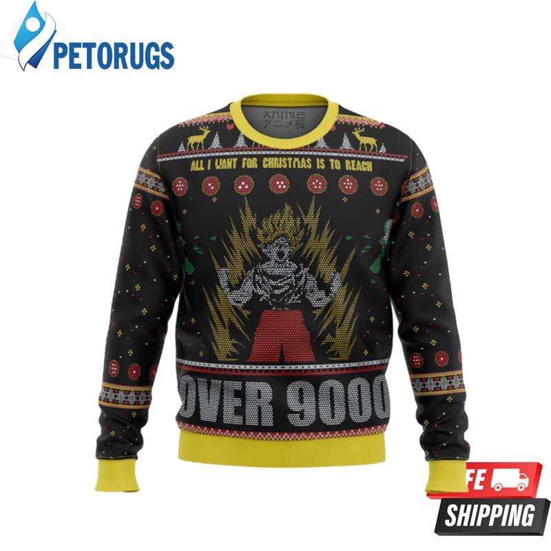 Dragonball Z Goku Over 9000 Ugly Christmas Sweaters