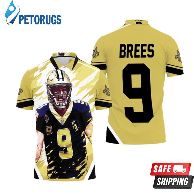 Drew Brees New Orleans Saints Artwork Polo Shirts