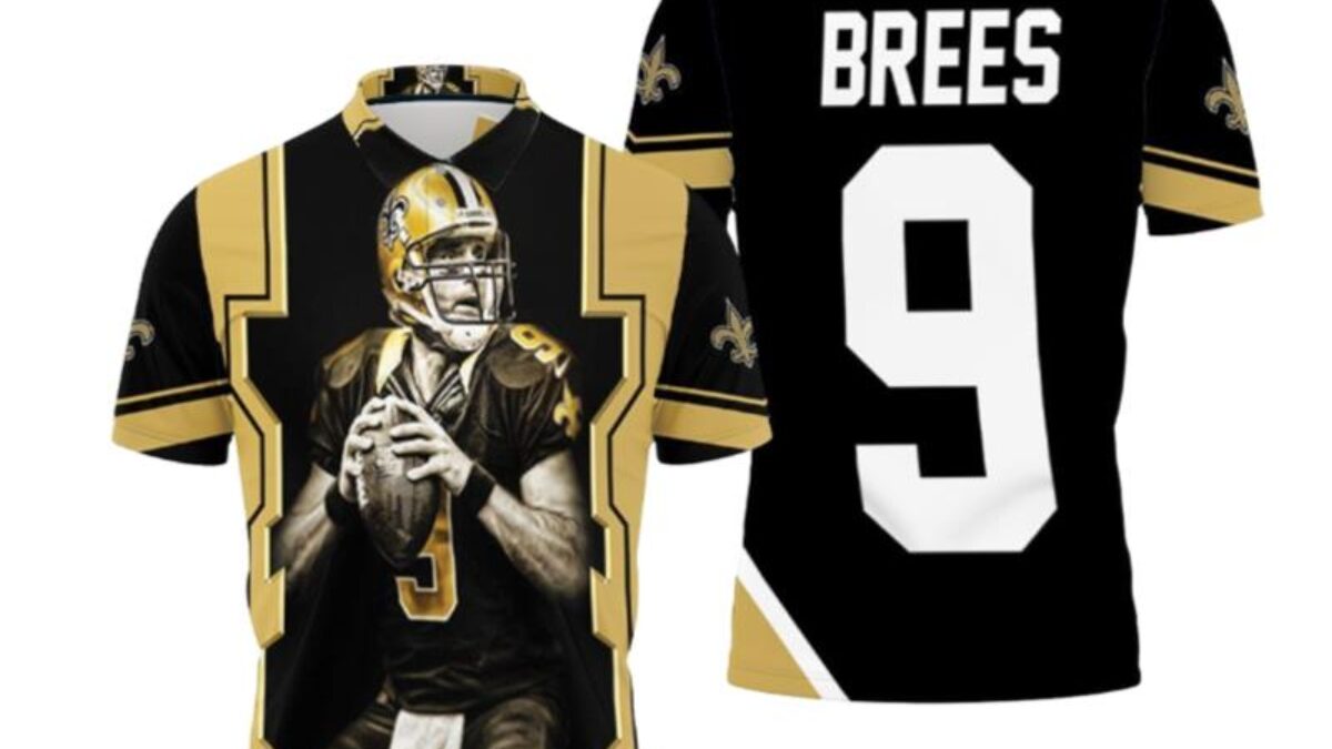 New Orleans Saints 9 Drew Brees Black Golden Edition Mens Inspired Polo  Shirts - Peto Rugs