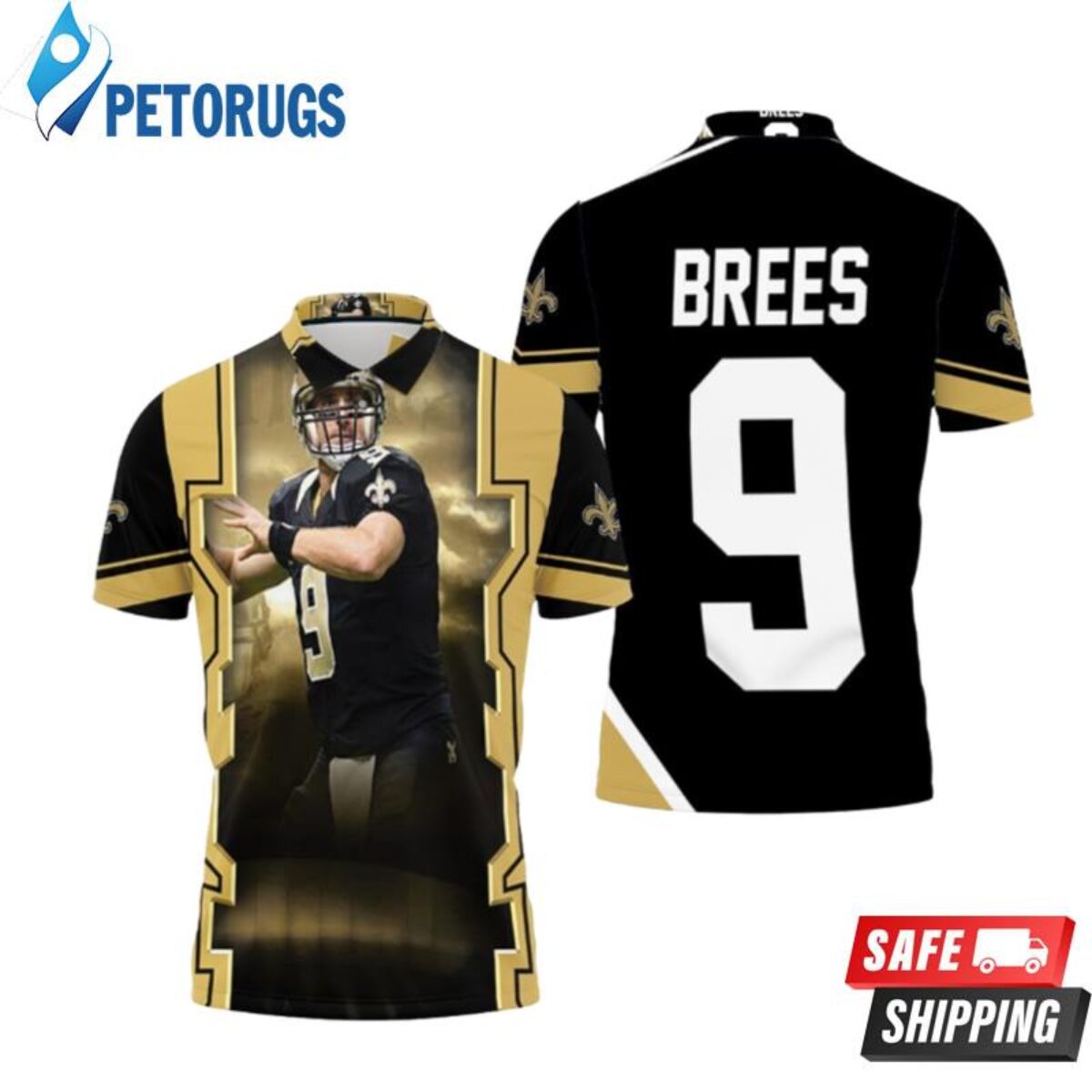 Drew Brees New Orleans Saints Cloud Polo Shirts - Peto Rugs