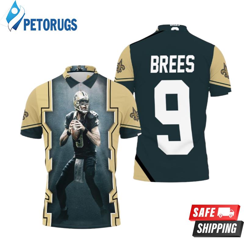 Drew Brees New Orleans Saints Dark Polo Shirts