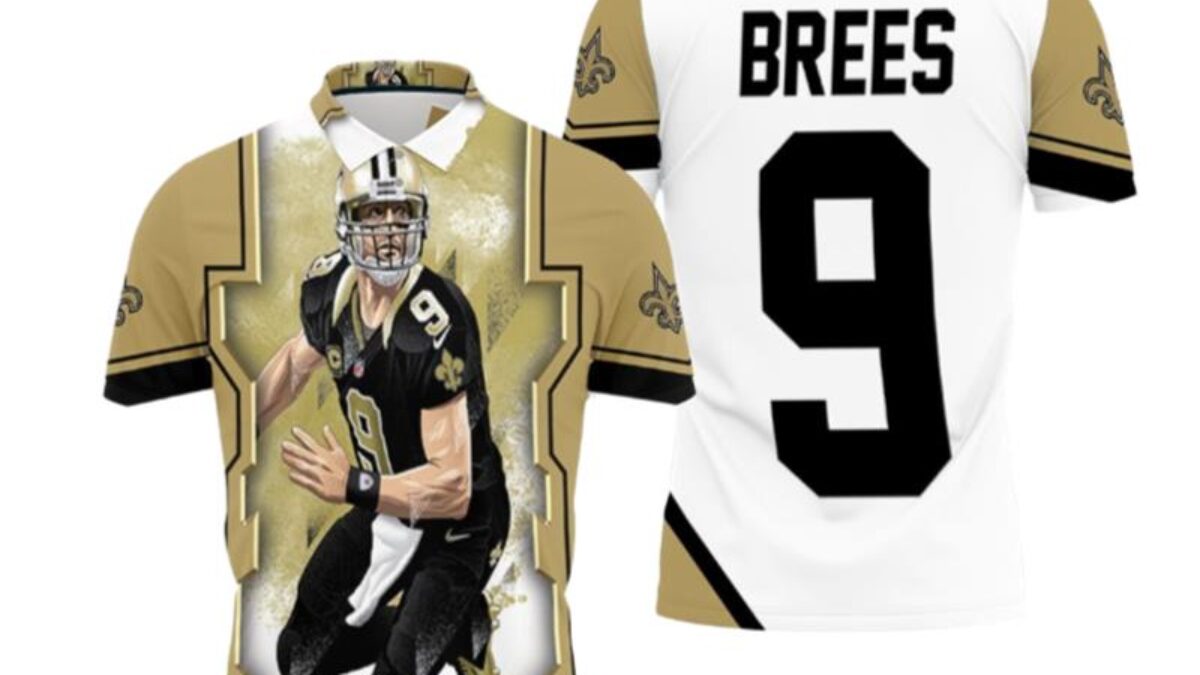 Drew Brees New Orleans Saints Jersey Art T-Shirt