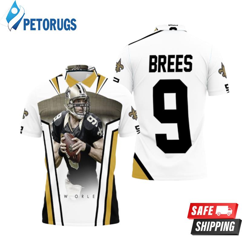 Drew Brees New Orleans Saints Stadium Background Polo Shirts
