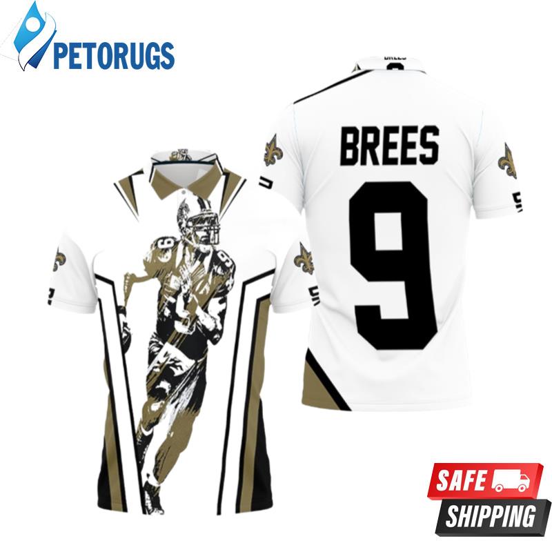 Drew Brees New Orleans Saints Watercolor Polo Shirts