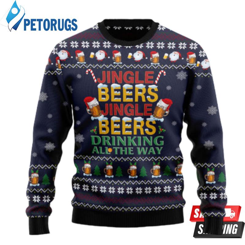 Drinking Beer All The Way Ugly Christmas Sweaters
