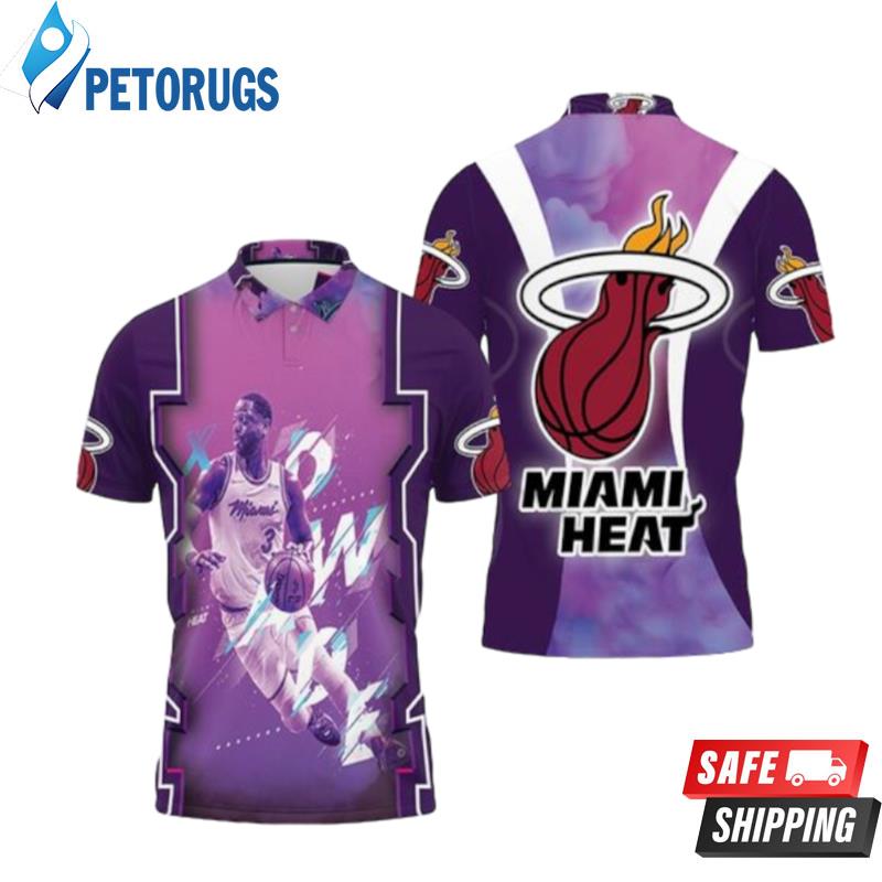 Dwyane Wade 3 Miami Heat Legend Vice Background For Fan Polo Shirts