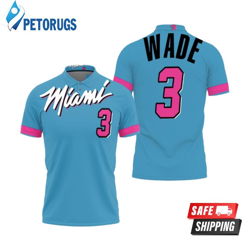 Dwyane Wade Heat 2020 Blue City Edition Inspired Polo Shirts