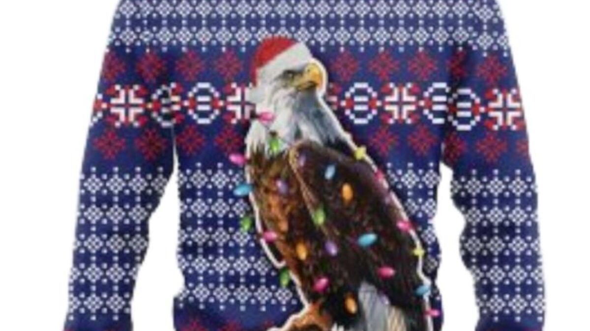 : American Bald Eagle Merry Christmas Ugly Xmas Design Sweatshirt  : Clothing, Shoes & Jewelry