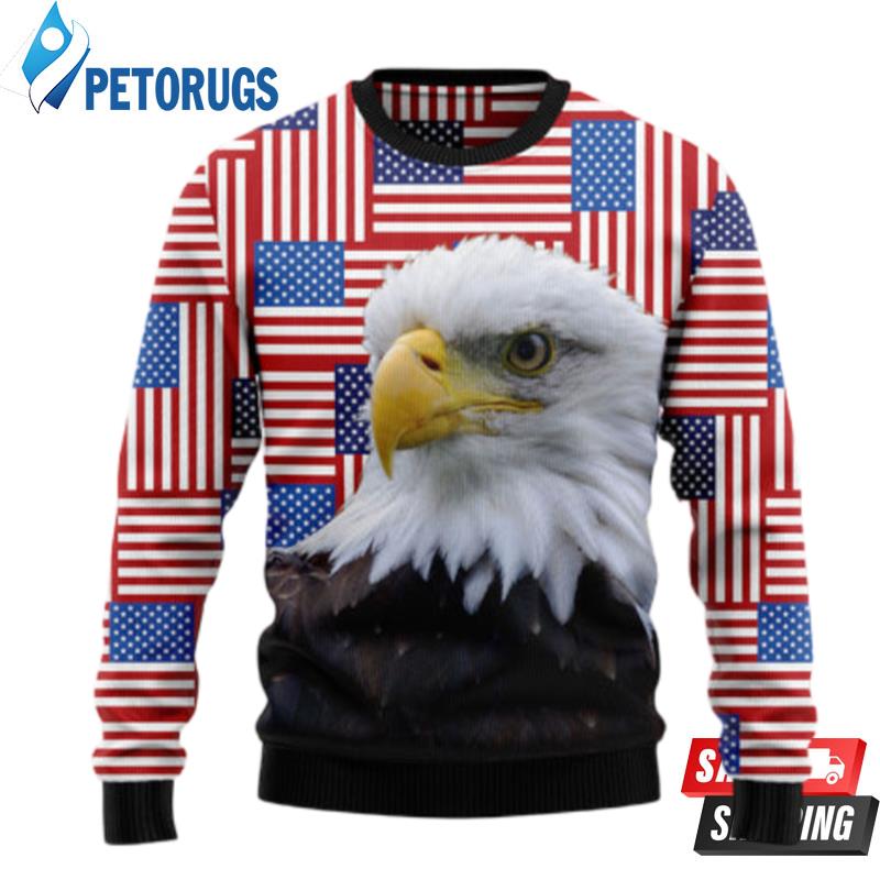 Eagle Usa Flag Ugly Christmas Sweaters