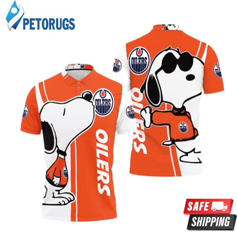 Edmonton Oilers Snoopy Lover Printed Polo Shirts