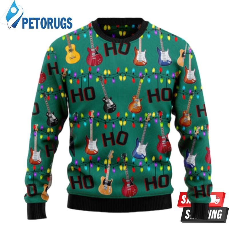 Electric Guitar Hohoho Ugly Christmas Sweaters
