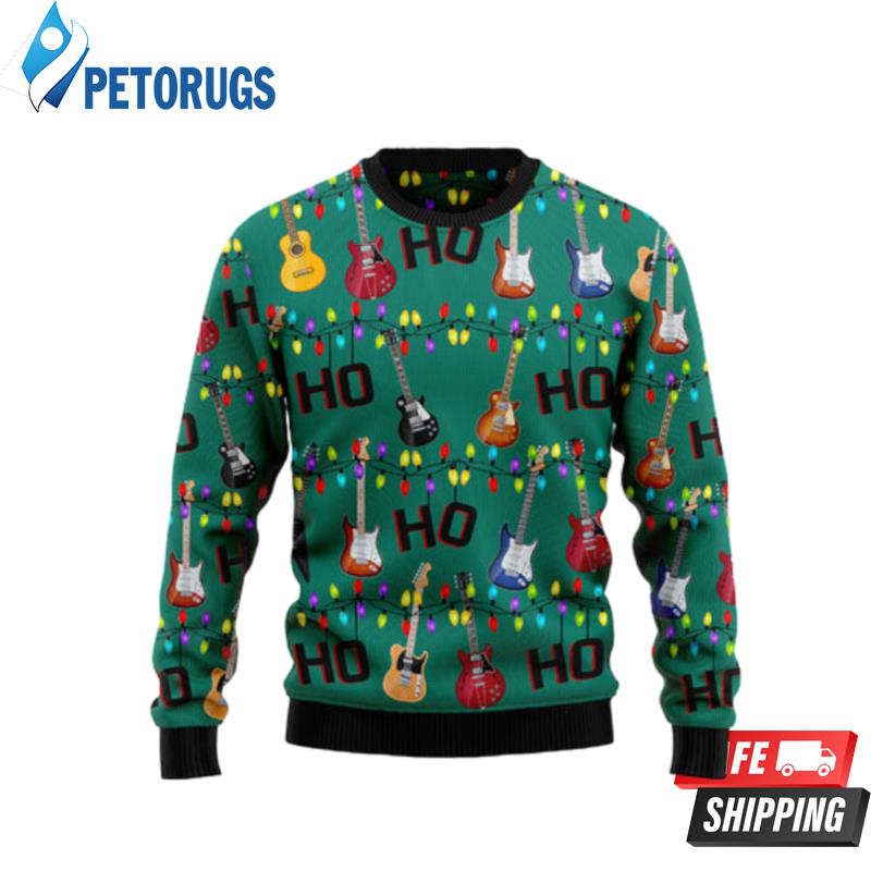 Electric Guitar Hohoho Ugly Christmas Sweaters