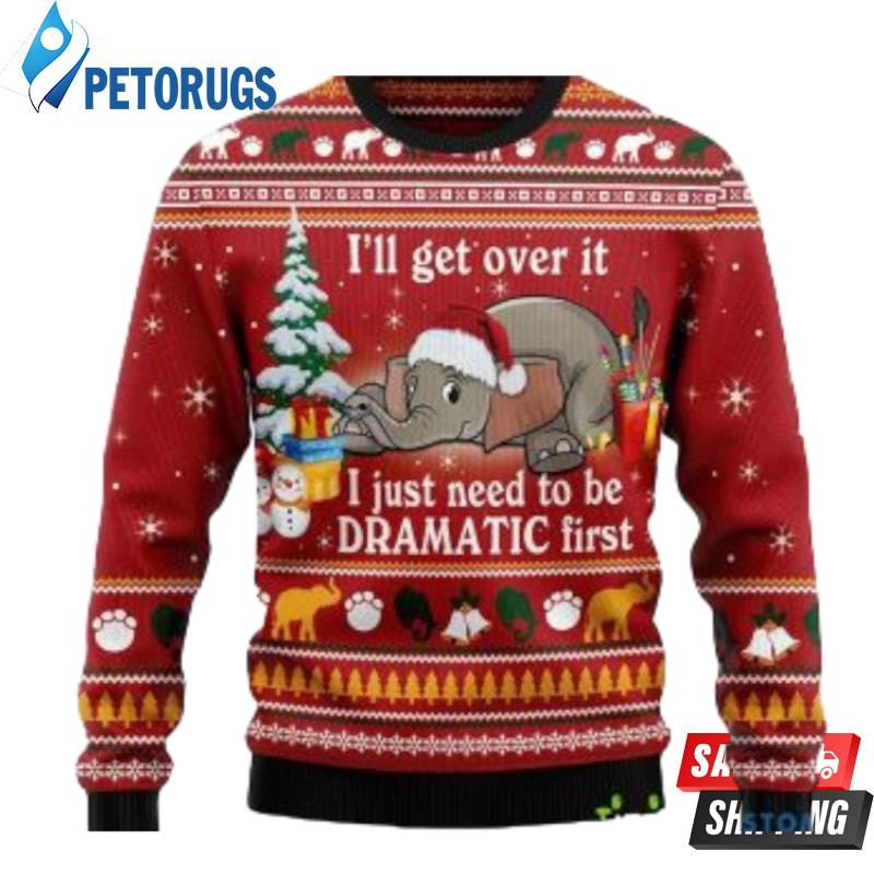 Elephant I ?ll Get Over It Ugly Christmas Sweater for Men & Women Ugly Christmas Sweaters