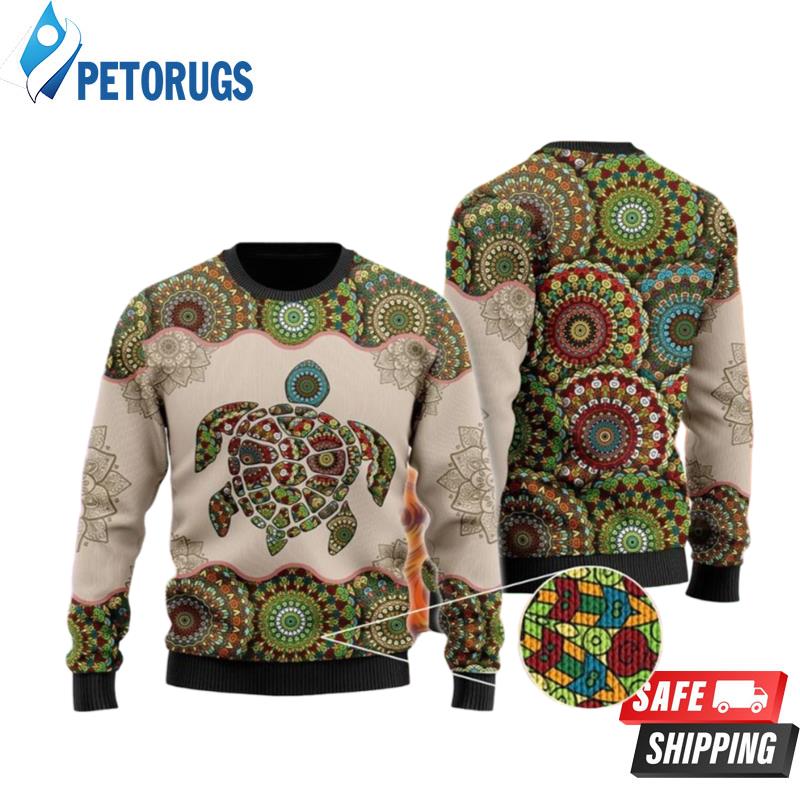 Elephant Lover Mandala Pattern Wool Ugly Christmas Sweaters