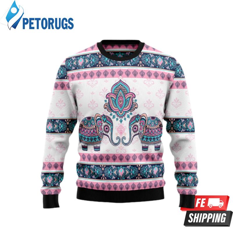 Elephant Mandala Ugly Christmas Sweaters
