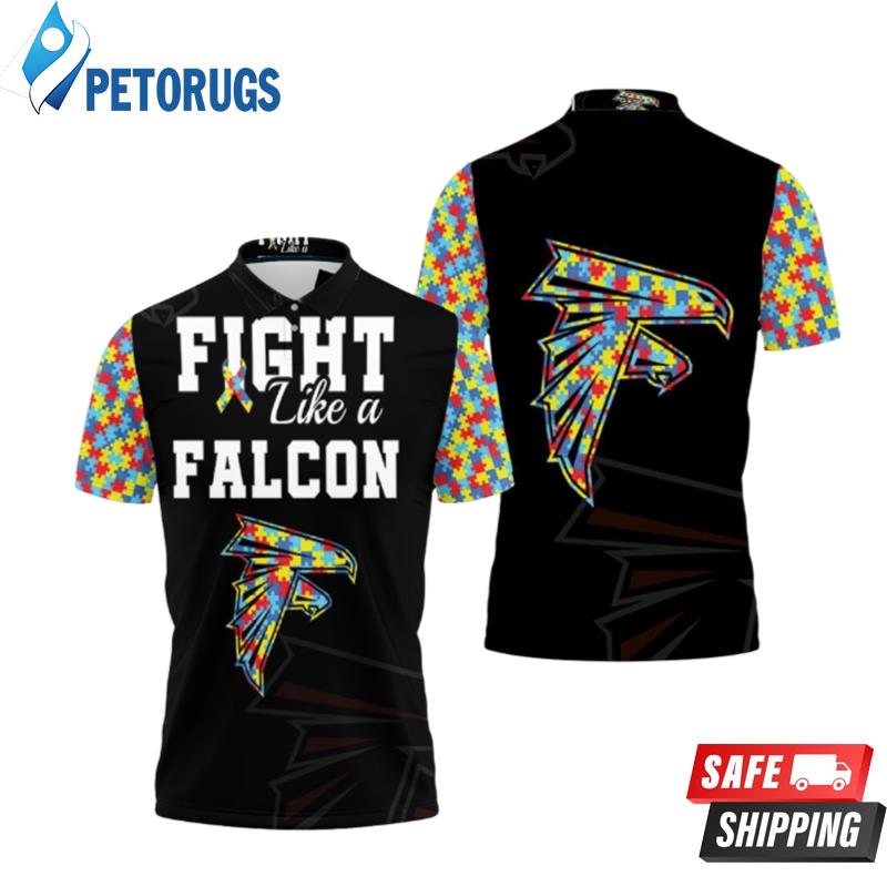 Fight Like A Atlanta Falcons Autism Support Polo Shirts