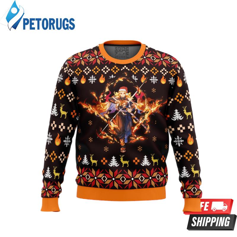 Fire Rengoku Demon Slayer Ugly Christmas Sweaters