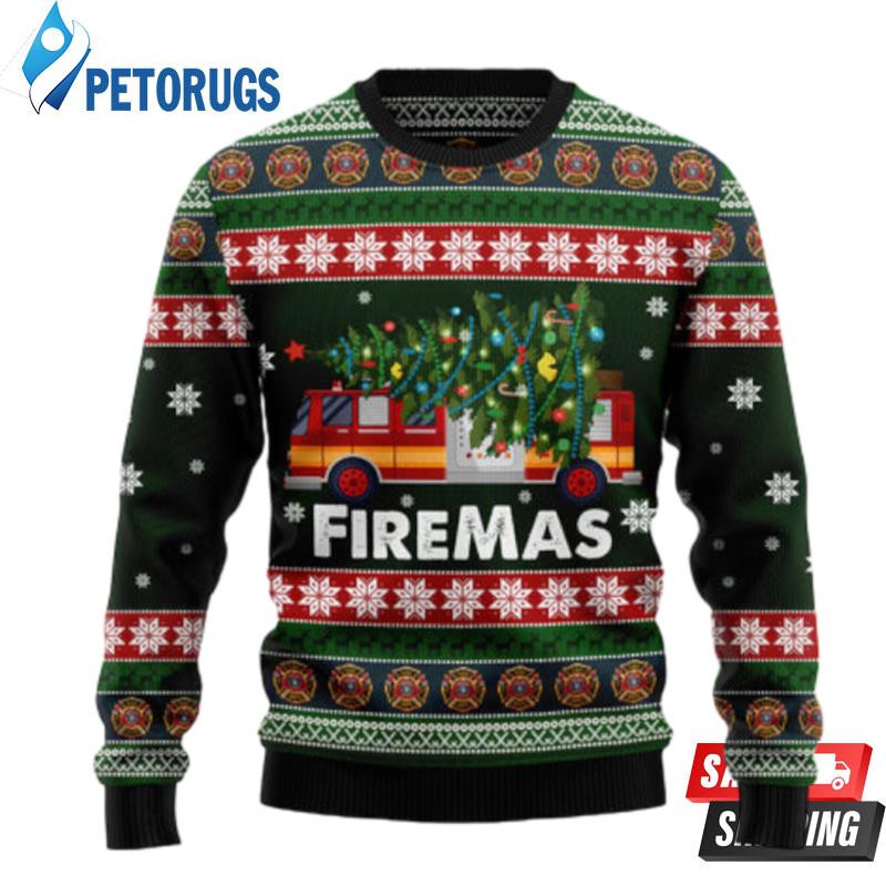 Firefighter Firemas Ugly Christmas Sweaters