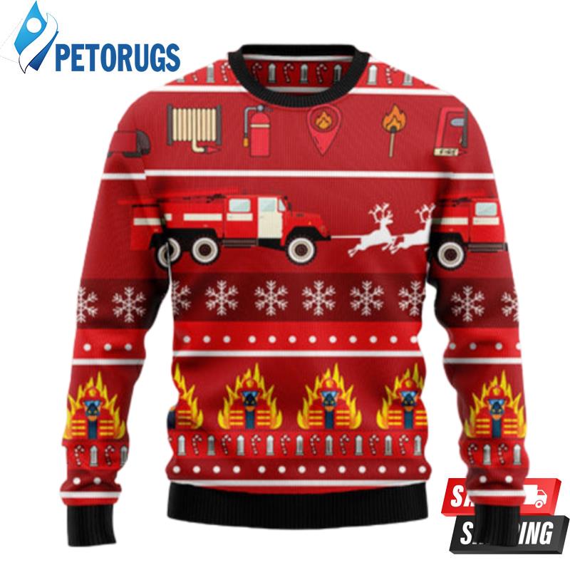 Firefighter HT92310 Ugly Christmas Sweater unisex womens & mens, couples matching, friends, funny family sweater gifts (plus size available) Ugly Christmas Sweaters