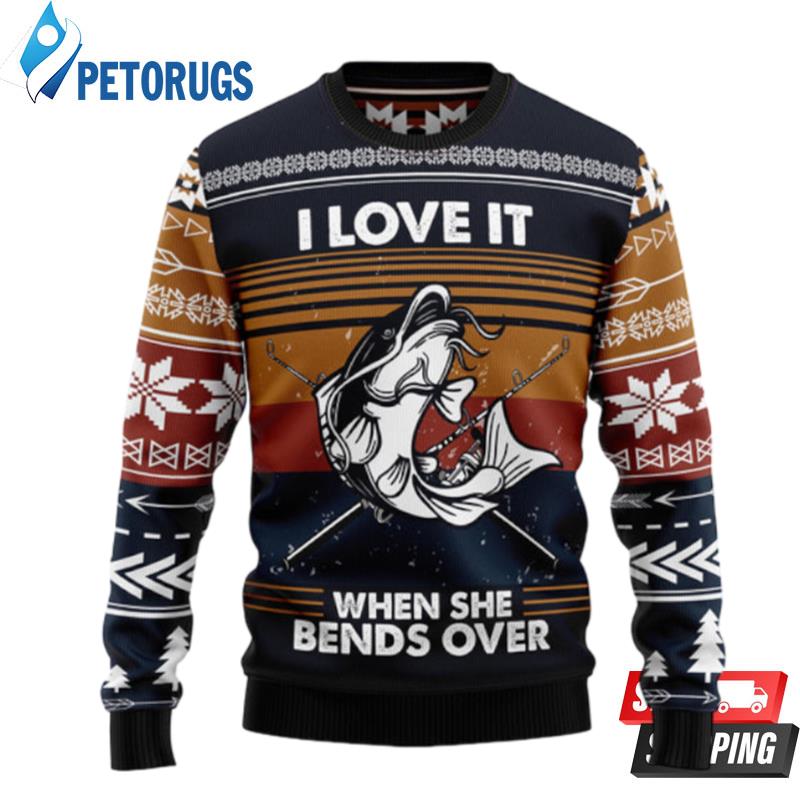 Fishing I Love It Ugly Christmas Sweaters - Peto Rugs