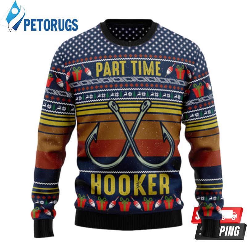 Fishing Part Time Ugly Christmas Sweaters