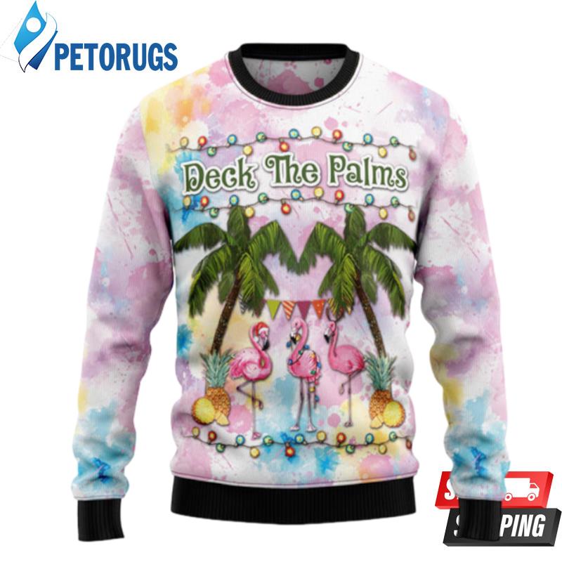 Flamingo Deck The Palms Ugly Christmas Sweaters