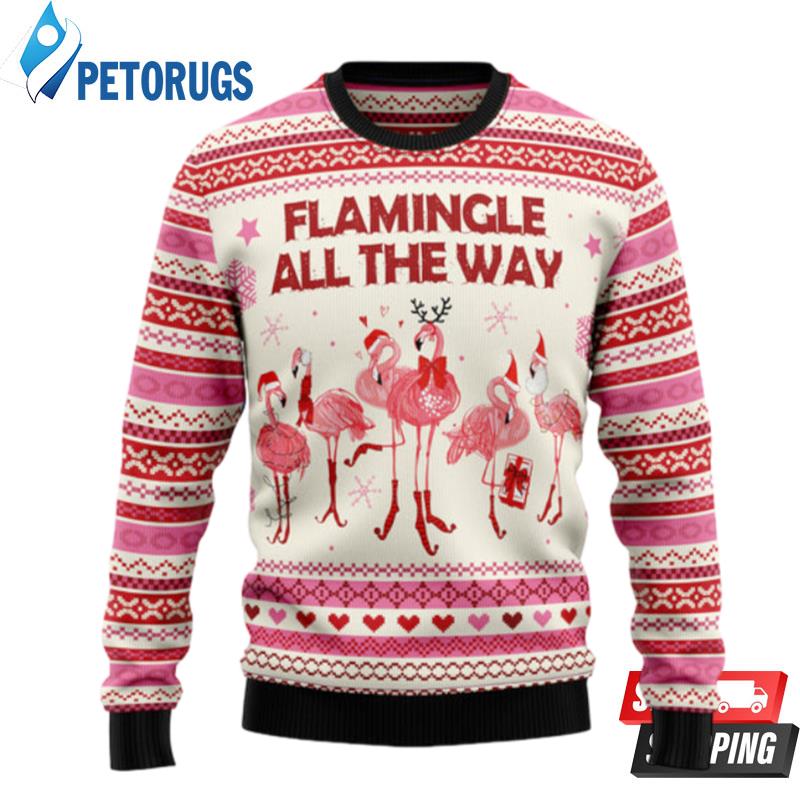 Flamingo Flamingle All The Ways Ugly Christmas Sweaters - Peto Rugs