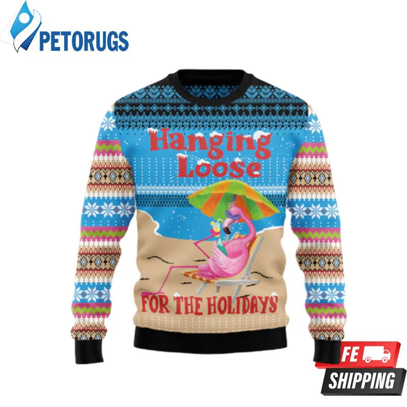 Flamingo Hanging Loose Ugly Christmas Sweaters