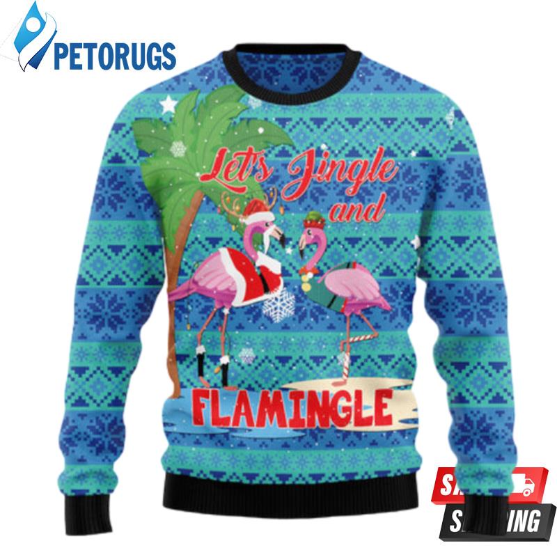 Flamingo Let?S Jingle Ugly Christmas Sweaters