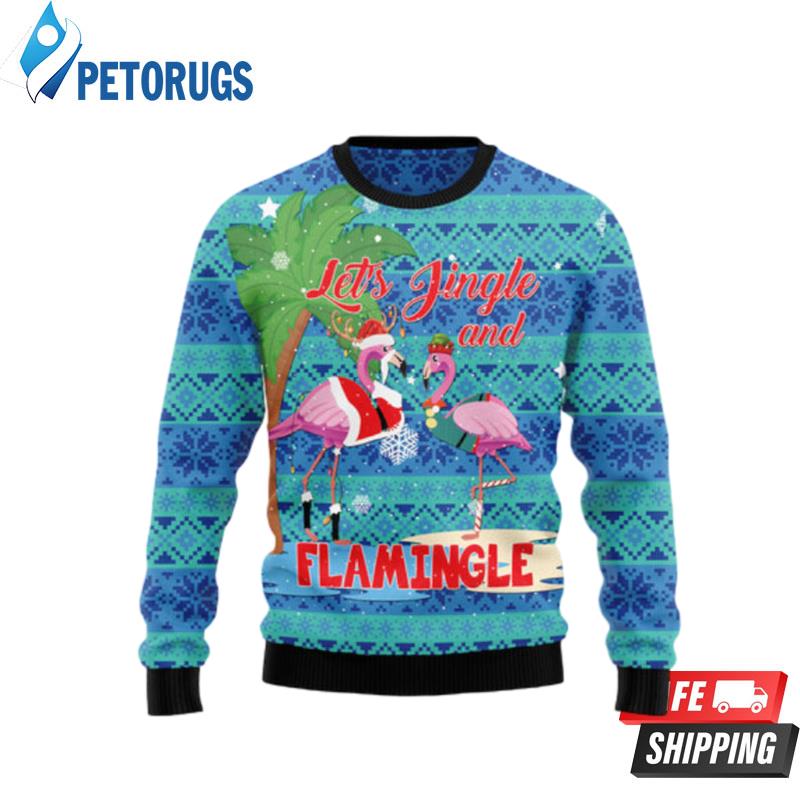 Flamingo Let'S Jingle Ugly Christmas Sweaters