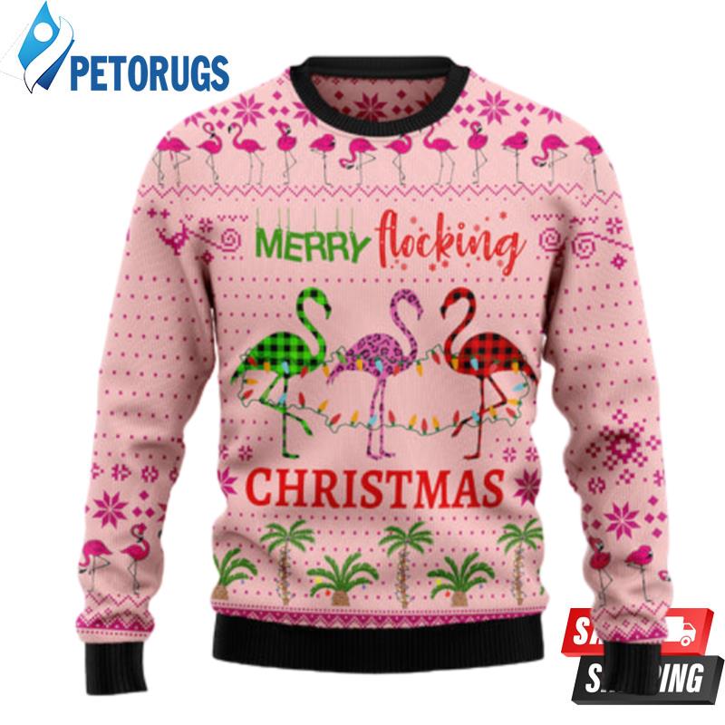 Flamingo Merry Flocking Christmas Ugly Christmas Sweaters