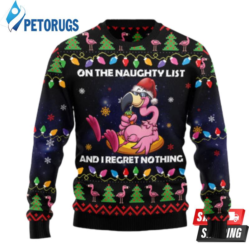 Flamingo On The Naughty List Ugly Christmas Sweaters