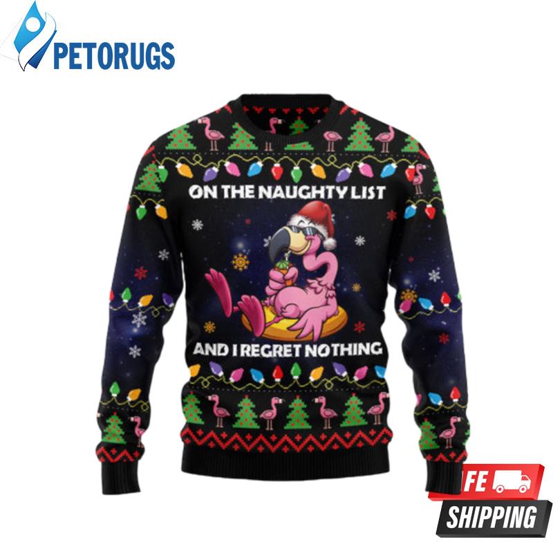 Flamingo On The Naughty List Ugly Christmas Sweaters