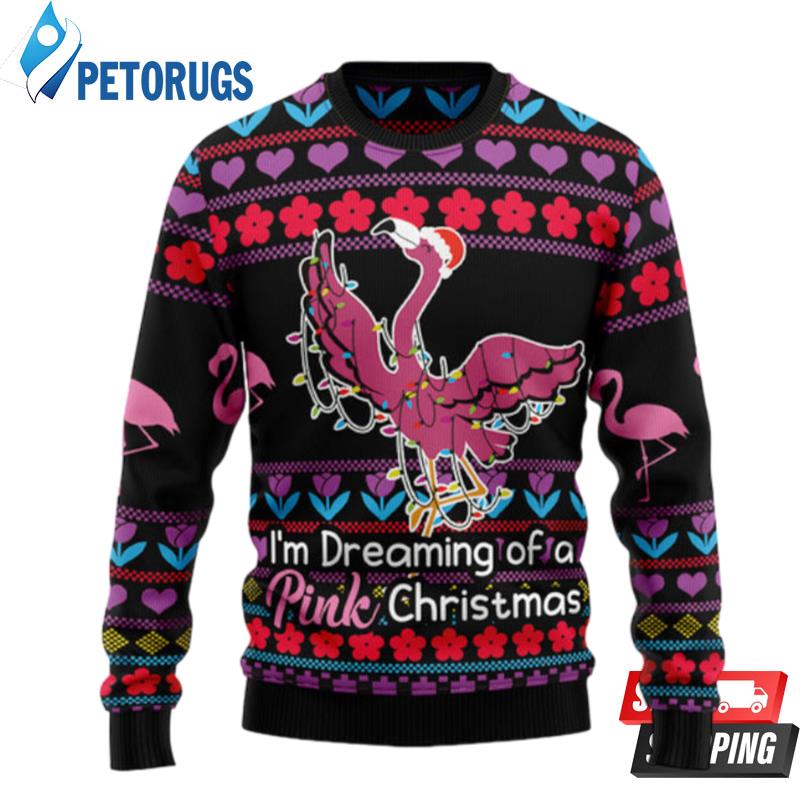 Flamingo Pink Christmas Ugly Christmas Sweaters - Peto Rugs
