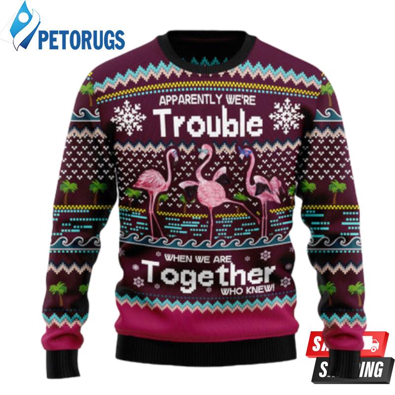 Flamingo Trouble Ugly Christmas Sweaters