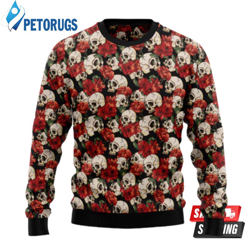 Floral Skull Ugly Christmas Sweaters