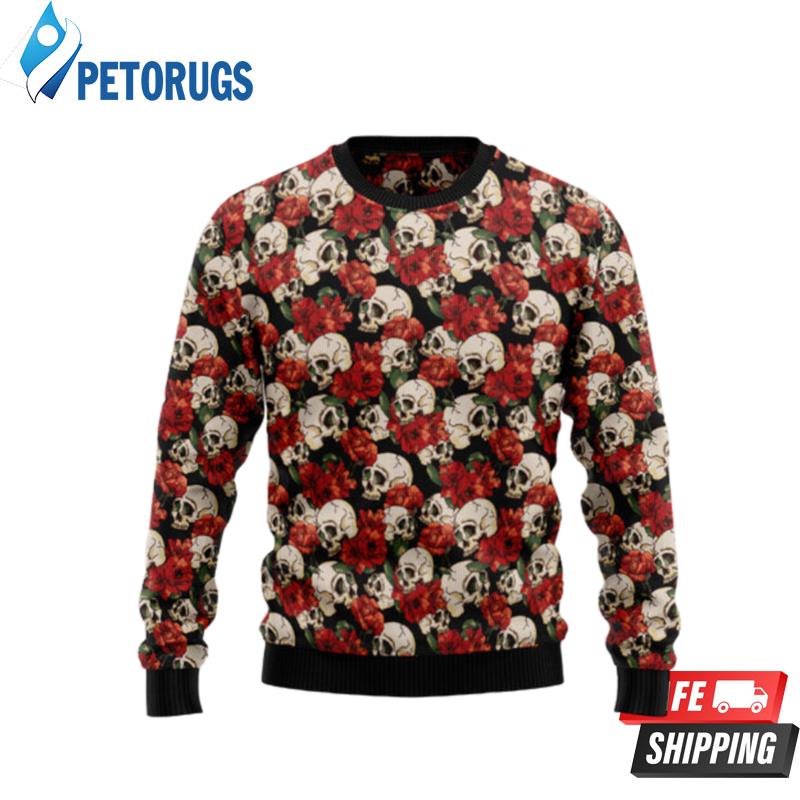 Floral Skull Ugly Christmas Sweaters