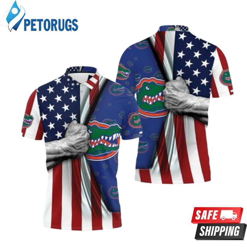 Florida Gators American Flag Ripped Polo Shirts