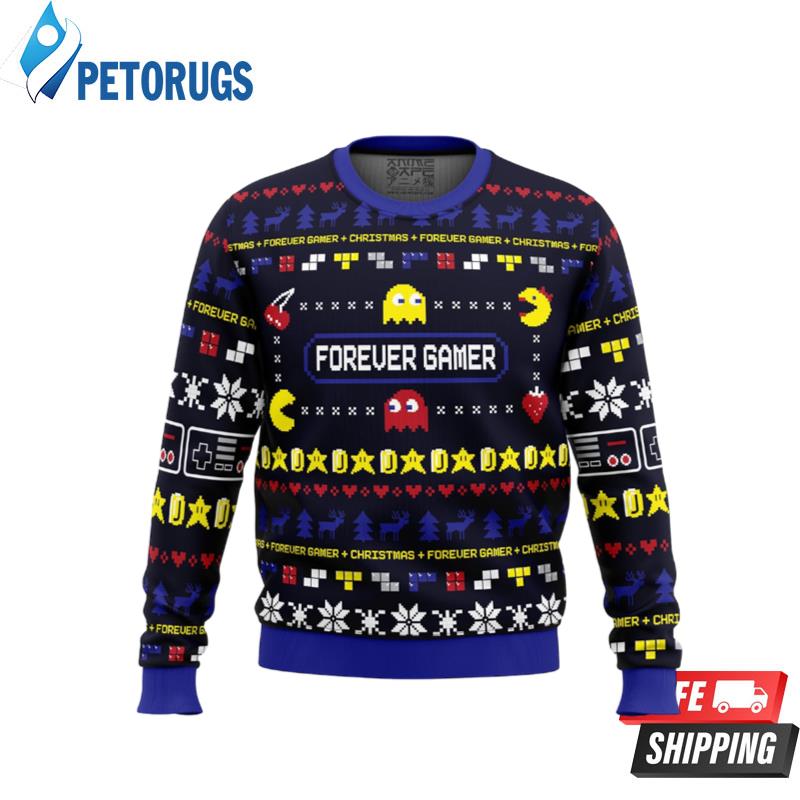 Forever Gamer Christmas Pac-Man Ugly Christmas Sweaters