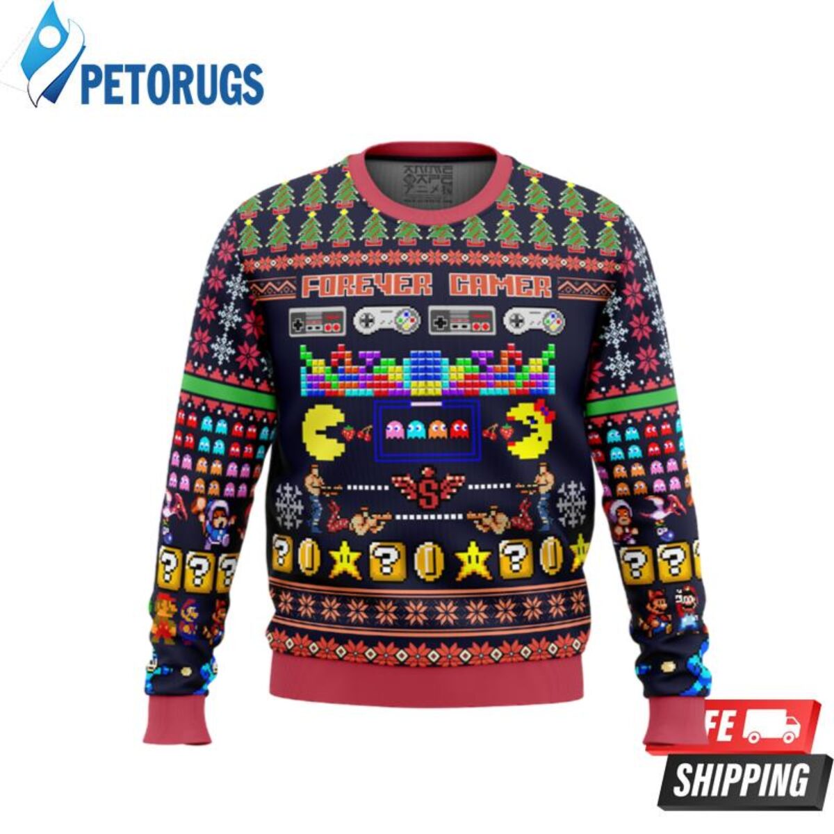 Pac man 2024 ugly christmas sweater